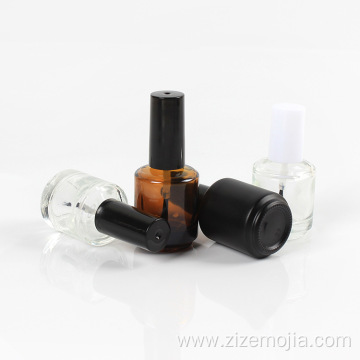 Empty custom round glass 15ml nail polish bottle